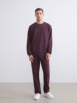 Bisiklet Yaka Dokulu Erkek Sweatshirt