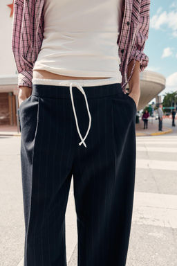 WIDE TROUSERS WITH DOUBLE WAISTBAND - Zara фото 4