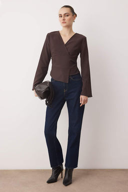 Kahverengi Dokuma Bluz TWOAW26BZ00348