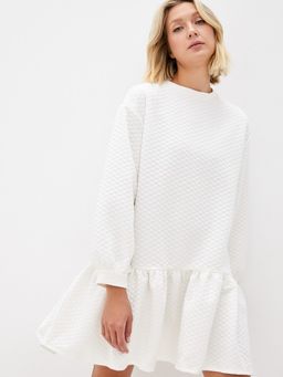 Стеганое белое платье - Incity фото 4