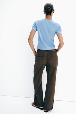 JEANS Z1975 LOOSE TIRO MEDIO COMBINADO CROCHET / Marr?n - Zara фото 5