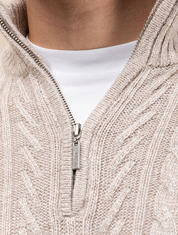 VILATTE / Свитер фактурной крупной вязки с металлической молнией  фото 2