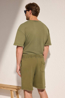 Trendyolmilla Man Yesil Oversize/Genis Kesim Dikis Detayl? Sort & Bermuda TMNSS25SR00057  фото 5