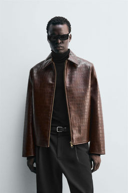 EMBOSSED FAUX LEATHER JACKET - Zara фото 2