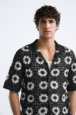 GEOMETRIC CROCHET SHIRT - Zara фото 5