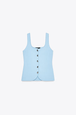 PLAIN KNIT CORSET TOP - Zara фото 18