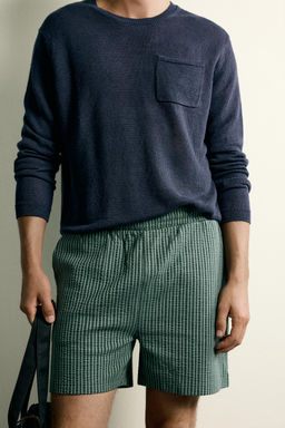 BERMUDA REGULAR FIT SEERSUCKER CONFORT / Verde - Zara фото 5