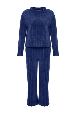 Trendyolmilla Antrasit Wellsoft K?sl?k Orme Pijama Tak?m? THMAW24PT00042  фото 9