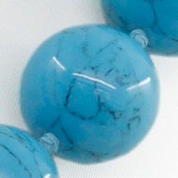 Бусы бирюза (имитация), круглые 16мм, короткие 45см