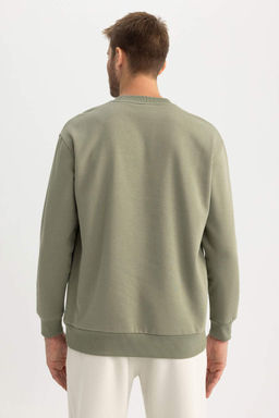 Базовый свитшот Oversize с круглым вырезом - Defacto фото 5