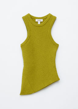 Camiseta de tirantes asim?trica en punto de canal?