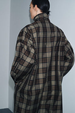ZW COLLECTION LIMITED EDITION CHECKED TRENCH COAT - Zara фото 2
