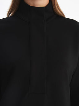 Dik Yaka Oversize Kad?n Sweatshirt Tunik
