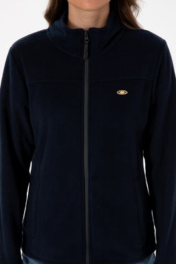 Kad_n Lacivert Fermuarl_ Dik Yaka Polar Sweatshirt - U.s. polo assn фото 6