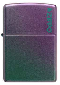 Зажигалка ZIPPO Логотип с зелено-фиолетовым покрытием | Logo Iridescent 49146ZL  фото 2