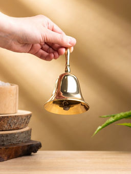 Цена за 2 шт. Колокольчик, 8×8×14 см, латунь