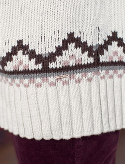 Свитер фактурной вязки из хлопка с акрилом