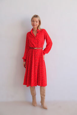 Martichelli Платье-рубашка красное  фото 3