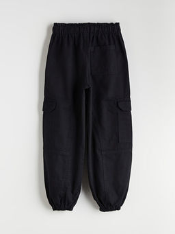 Beli Lastikli K?z ?ocuk Kargo Jogger Pantolon