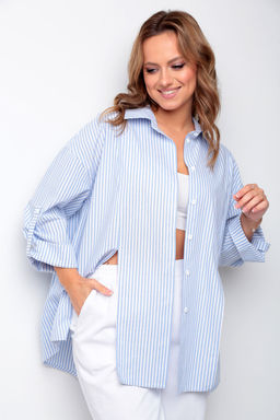 Рубашка Liona Style 897 голубая полоска