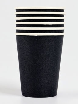 Посуда одноразовая бумажная, чёрная, на 6 персон, 12 предметов