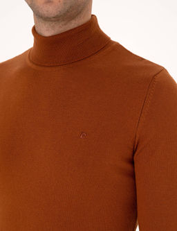Kahverengi Slim Fit Bal_k__ Yaka Basic Triko Kazak - Pierre cardin фото 7