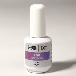 Топ для ногтей Русалка, с блёстками, 15 мл, LED/UV, фиолетовый, голубой - Qf фото 4