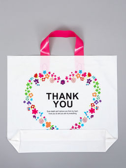 Цена за 50 шт. Пакет с петлевой ручкой "Цветущее сердце" 35 х 30 х 8, см, 60 мкм
