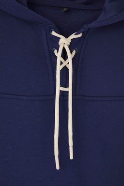 Lacivert Baglama Detayl? Oversize/Genis Kal?p Orme Sweatshirt TWOAW26SW00053 - Trendyolmilla фото 6