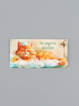 Цена за 10 шт. Конверт для денег «На радости жизни», котик в пене, 16,5 х 8 см