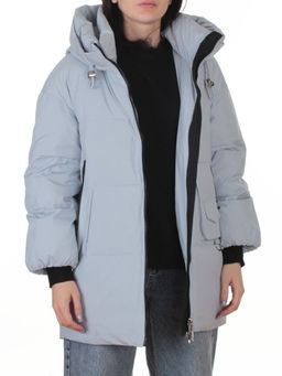 8362 GRAY/LT. BLUE Куртка зимняя женская оверсайз (200 гр. холлофайбер)