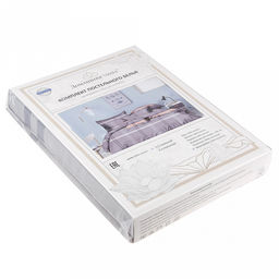 Постельное белье, комплект 1,5 спальный Клетка на сером, 4 предмета: пододеяльник 145х215см, простыня 150х220см, 2 наволочки 70х70см с клапаном-запахом, микрофибра 80г/м2, упаковка классическая ПВХ 32х41см, Домашняя мода (Россия)  фото 2