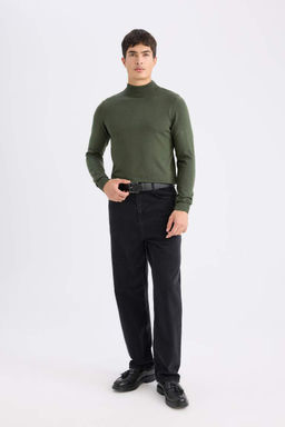 Slim Fit Dar Kesim Yar?m Bal?kc? Yaka Basic Duz Triko Kazak - Defacto фото 4