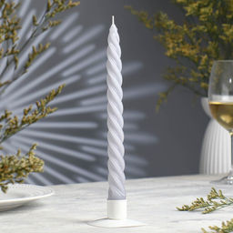 Цена за 2 шт. Свеча витая, 2.3×24.5 см, 5 ч, 50 г, серая