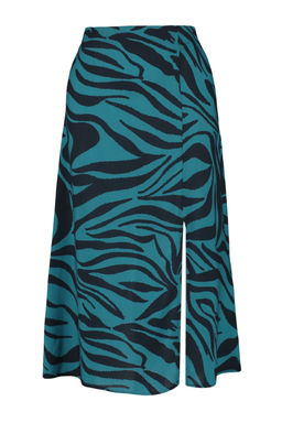 TRENDYOLMILLA Siyah Y?rtmacl? Detayl? Viskon Kumasl? Hayvan Desenli Midi Dokuma Etek TWOAW22ET0447 фото 8