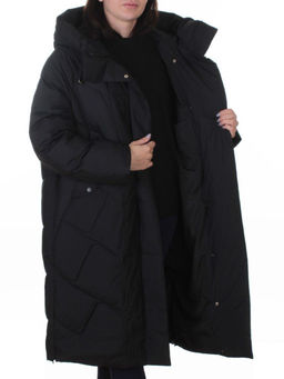 A621 BLACK Пальто зимнее женское (200 гр. холлофайбер)