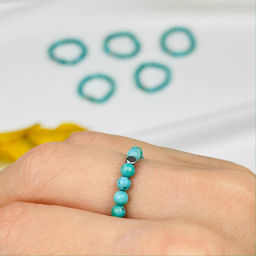 Кольцо на резинке из Бирюзы 17 р.