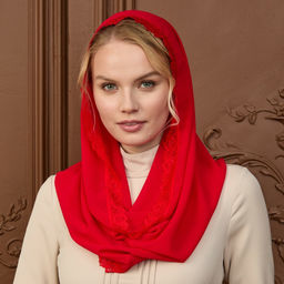Снуд Красная роза, цвет красный
