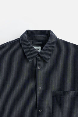 STRIPED DENIM SHIRT - Zara фото 8