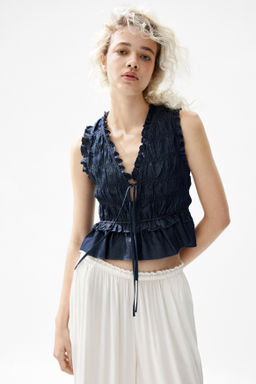 Top nido de abeja en denim - H&m фото 4