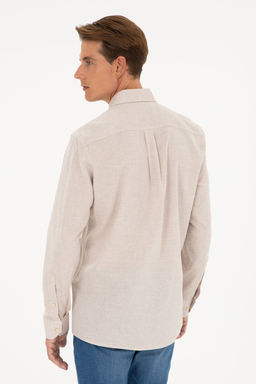 U. S. Polo Assn / Мужская рубашка с длинным рукавом цвета экрю - U.s. polo assn фото 12