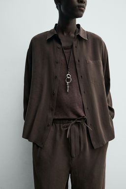 Рубашка Camisa Fluida Relaxed Fit коричневая