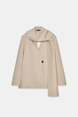 BLAZER WITH DRAPED NECK - Zara фото 7