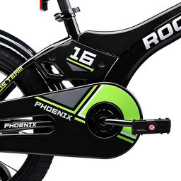 Велосипед 16" Rocket Phoenix, цвет черно/зеленый