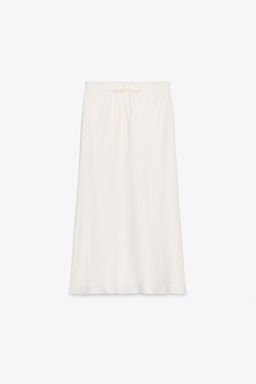 ZW COLLECTION 100% LINEN MIDI SKIRT - Zara фото 4