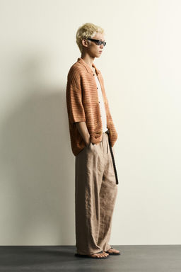 CAMISA PUNTO RELAXED FIT EFECTO LAVADO / Naranja - Zara фото 4