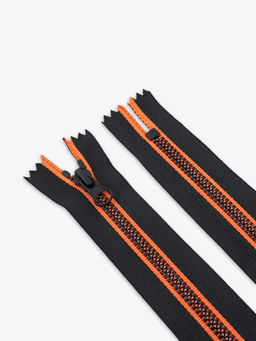 Цена за 10 шт. Молния «Трактор», №5, неразъёмная, замок автомат, 18 см, чёрная, оранжевая