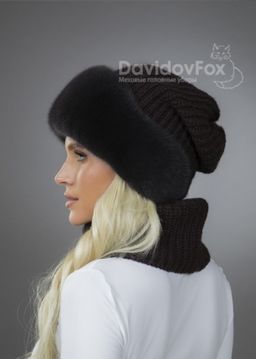 Комплект Ника норка трикотаж блэк манишка