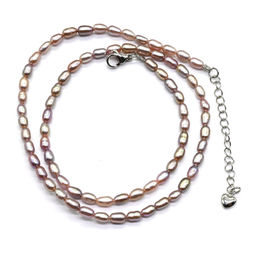 Жемчужные бусы овал 6*8мм цвет розовый, 41см Радуга камня  фото 2