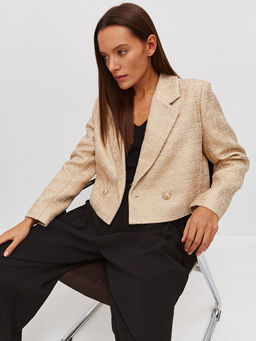 Укороченный жакет с золотым накатом - TO BE ONE фото 4